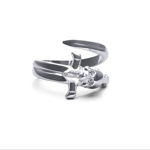 Hard Jewelry Death Knight Sword Ring, Size 8